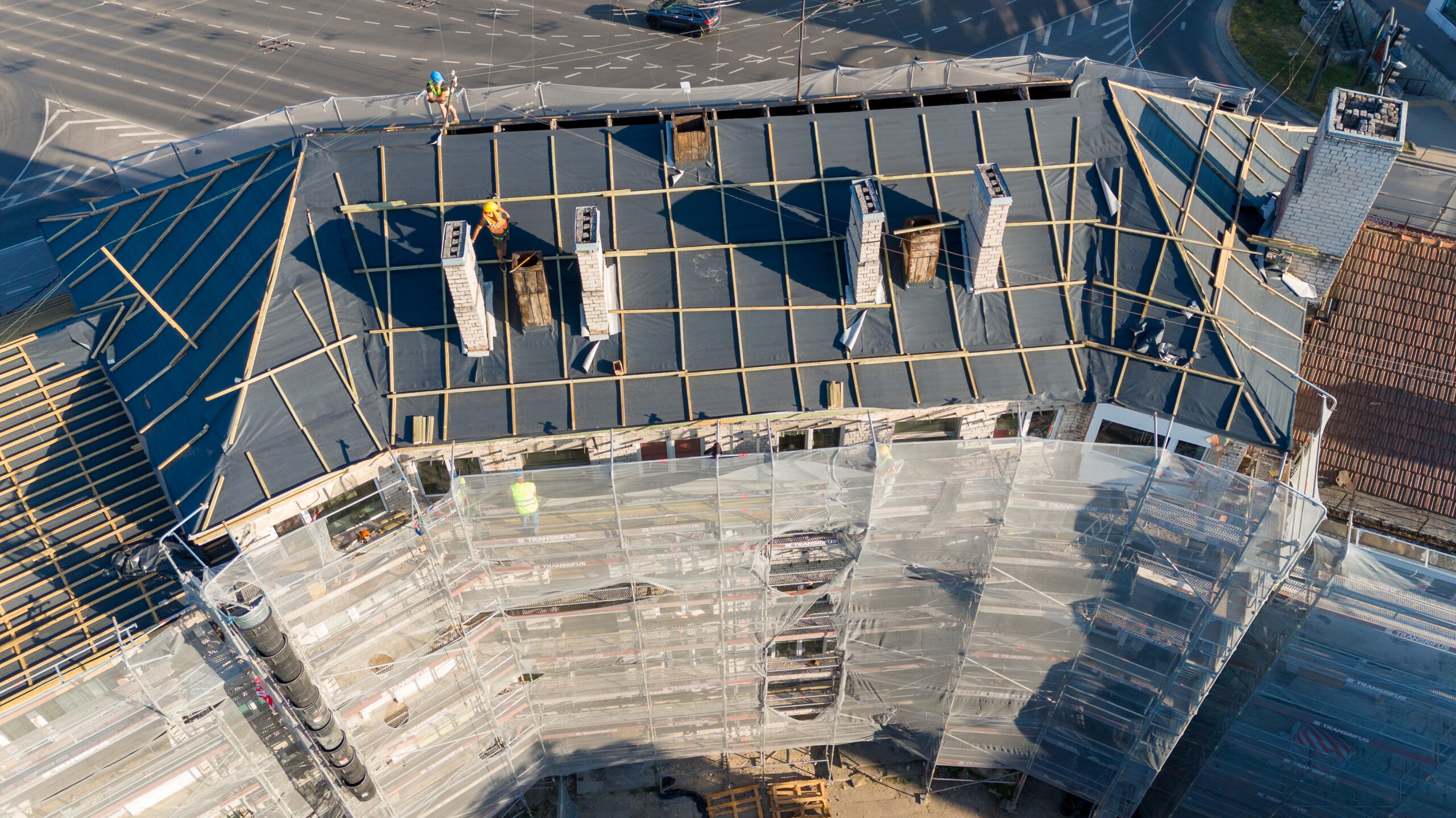 Commercial roofing background